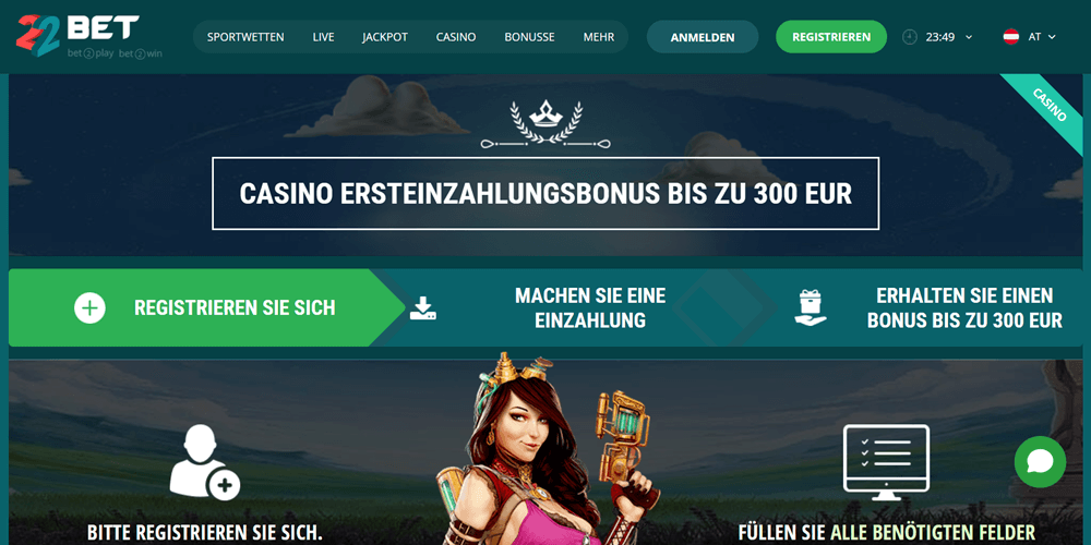 22bet Casino Bonus