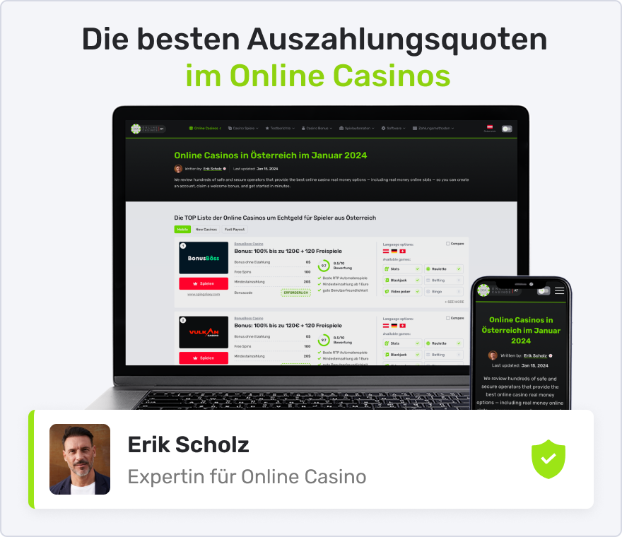 Top 10 Online Casinos mit bester Auszahlungsrate