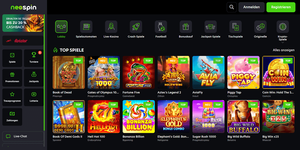 NeoSpin Casino Spielautomaten