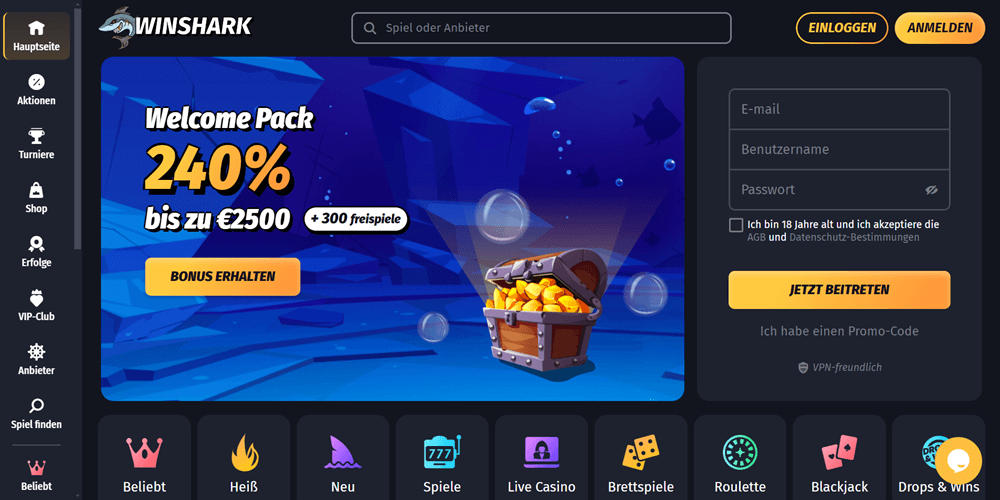 Winshark Casino Bonus